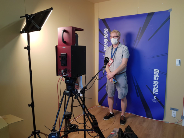TrolleyLive Olympics image1_web600 Mobile Viewpoint TrolleyLive studio in a box solution in use by Disovery